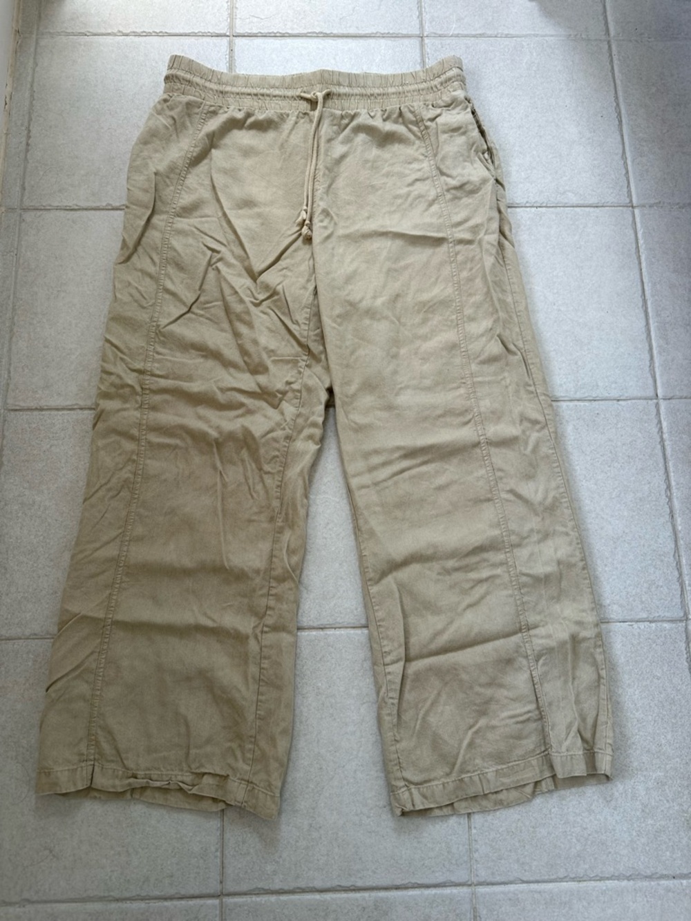 Elle Women’s Beige Linen Pants